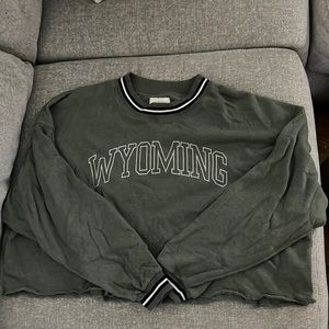American Eagle Wyoming sweatshirt, color green, size small. Worn 2 times.